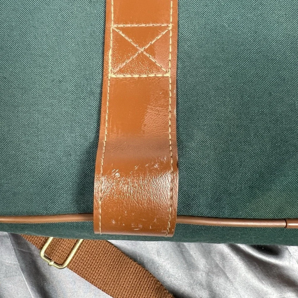 Polo Ralph Lauren Mens Bag Green Satchel Messenger Crossbody Travel Vintage 90s