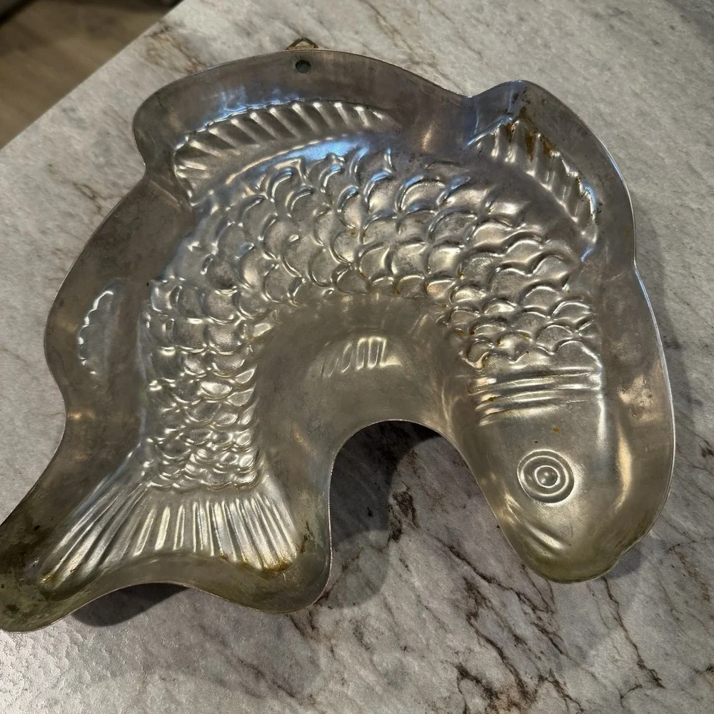 Vtg Copper Fish Gelatin Mold Wall Decor