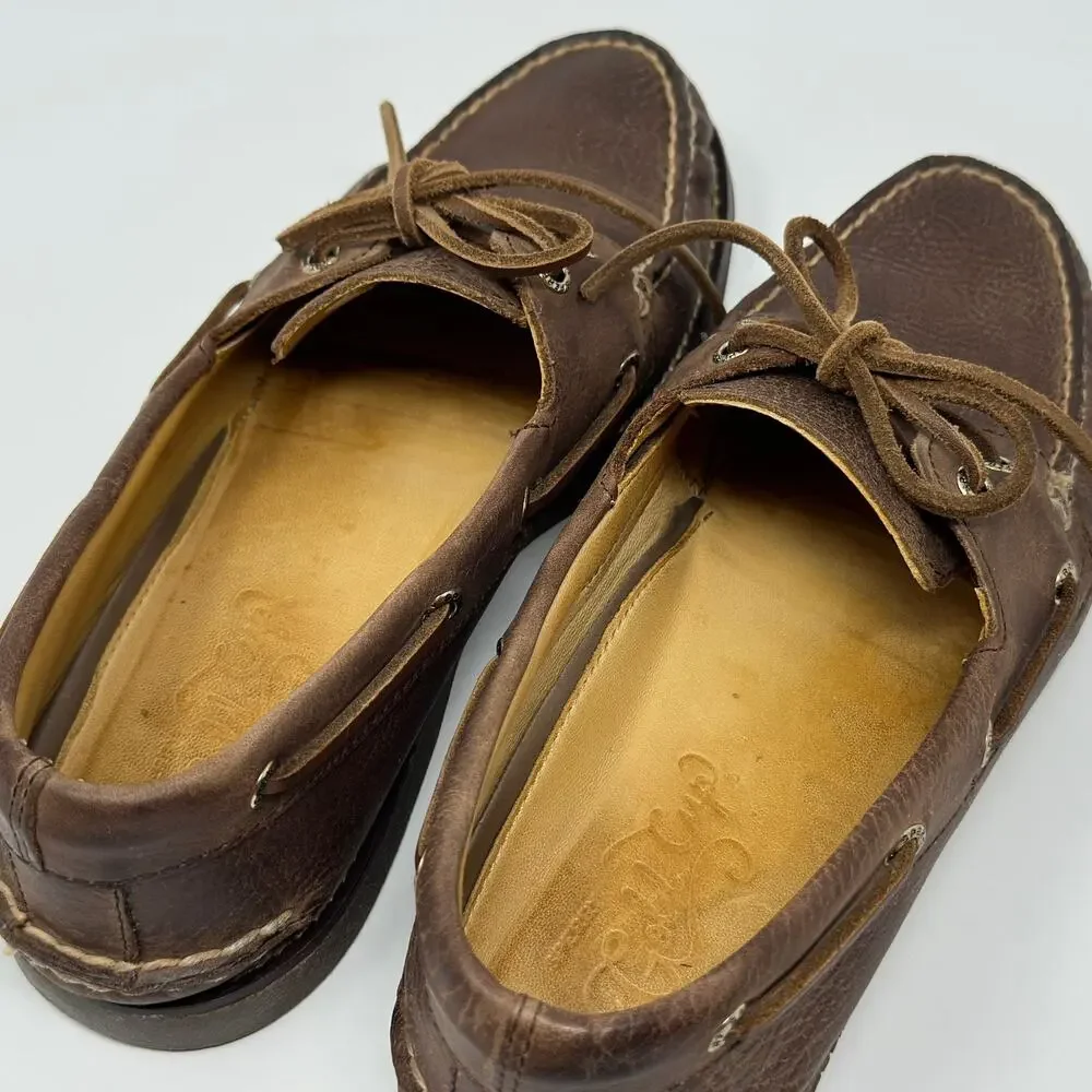 Sperry Gold Cup Leather 2-Eye Boat Shoes Mens 10 Brown Deck Casual Loafers Moc