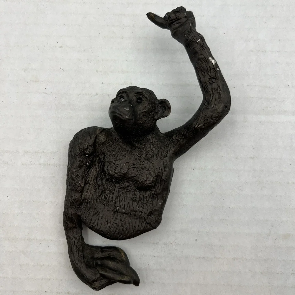 Vintage Cast Metal Monkey Wall Hook Hanger Jungle Decor‎