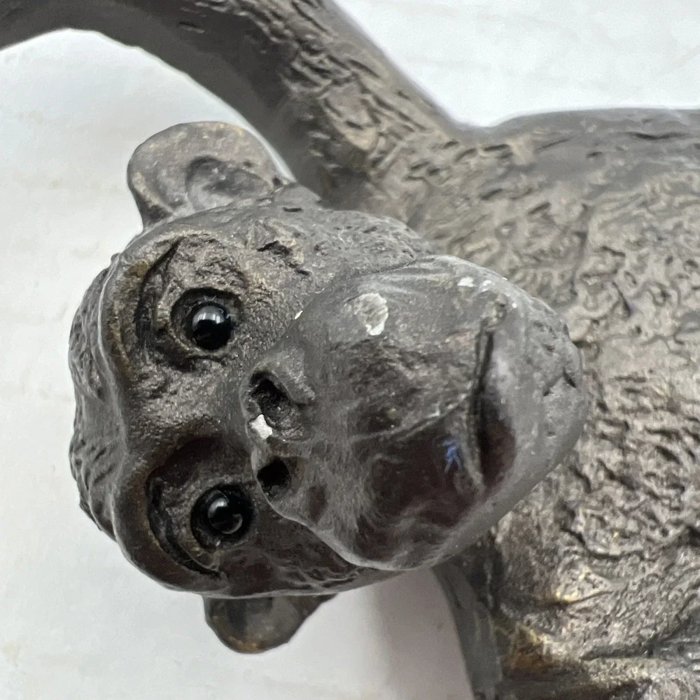Vintage Cast Metal Monkey Wall Hook Hanger Jungle Decor‎