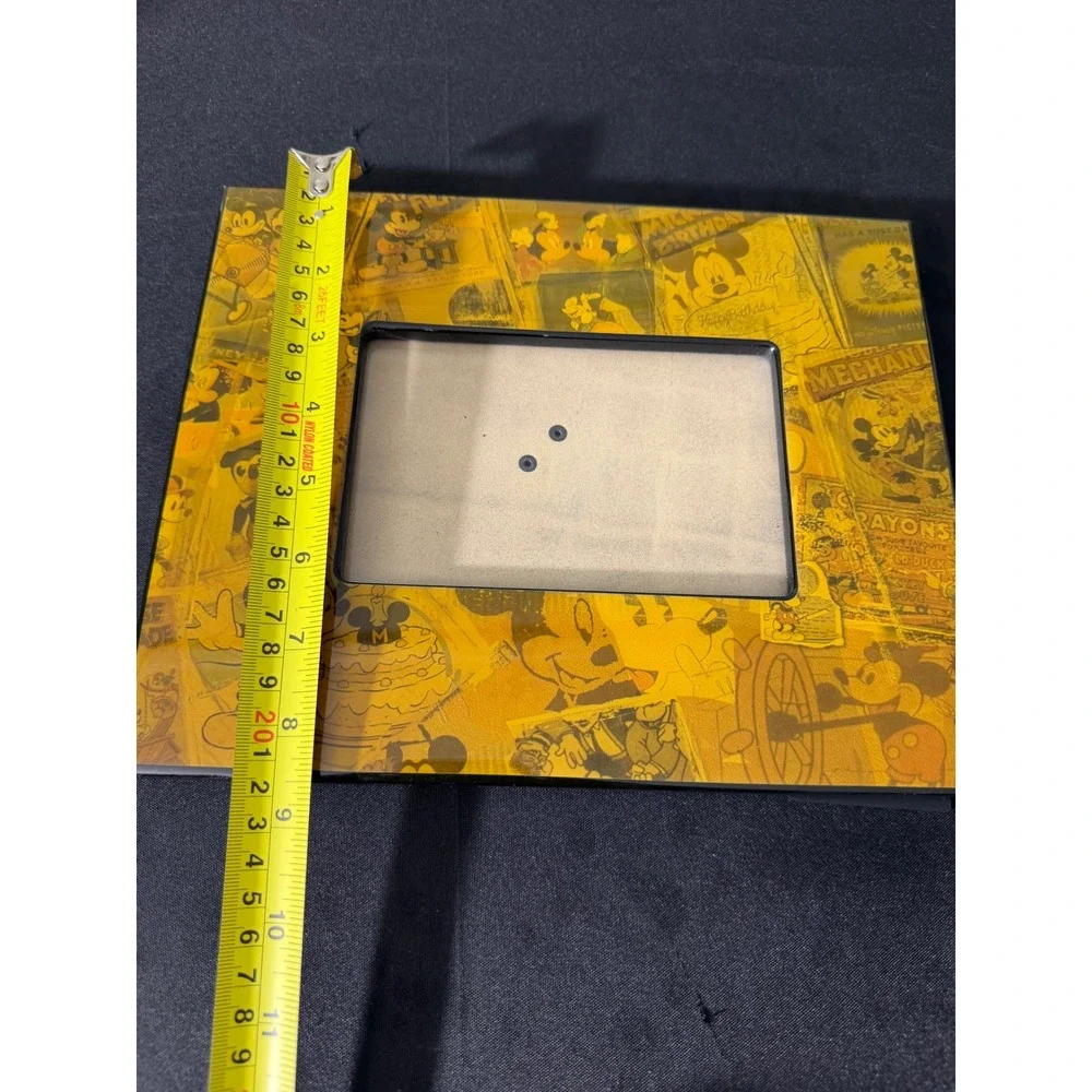 Disney Mickey Mouse Photo Frame 4x6 Yellow Vintage Comic Collage NOS
