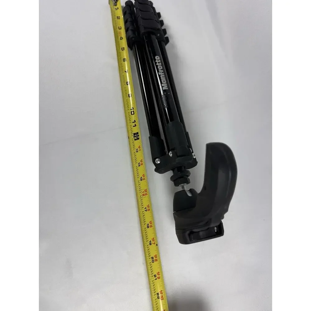 Manfrotto Tripod w/ Fluid Head Adjustable Height Camera Stand Black