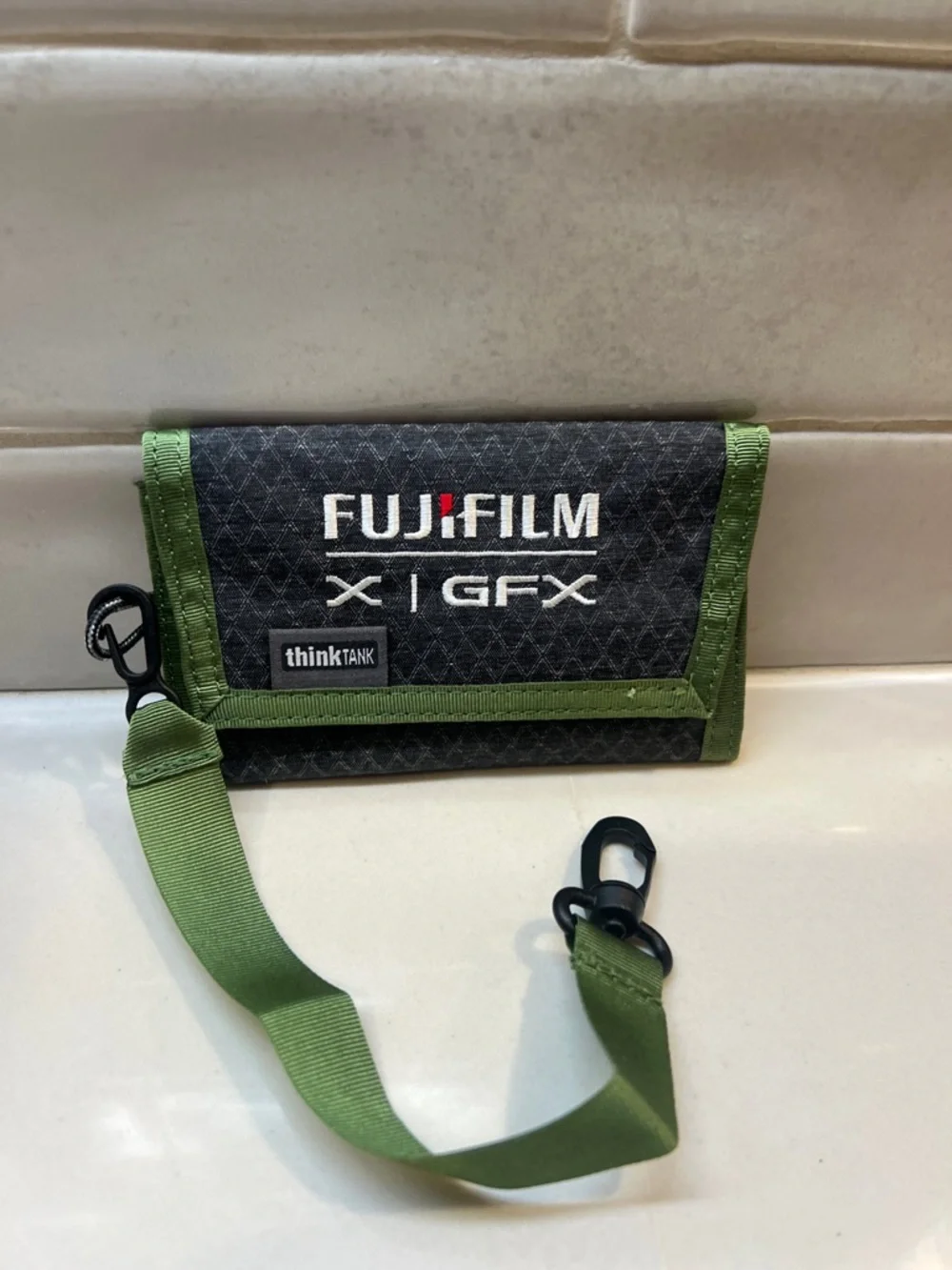 Fujifilm Black and Green Camera Accessory Pouch with Strap NWT