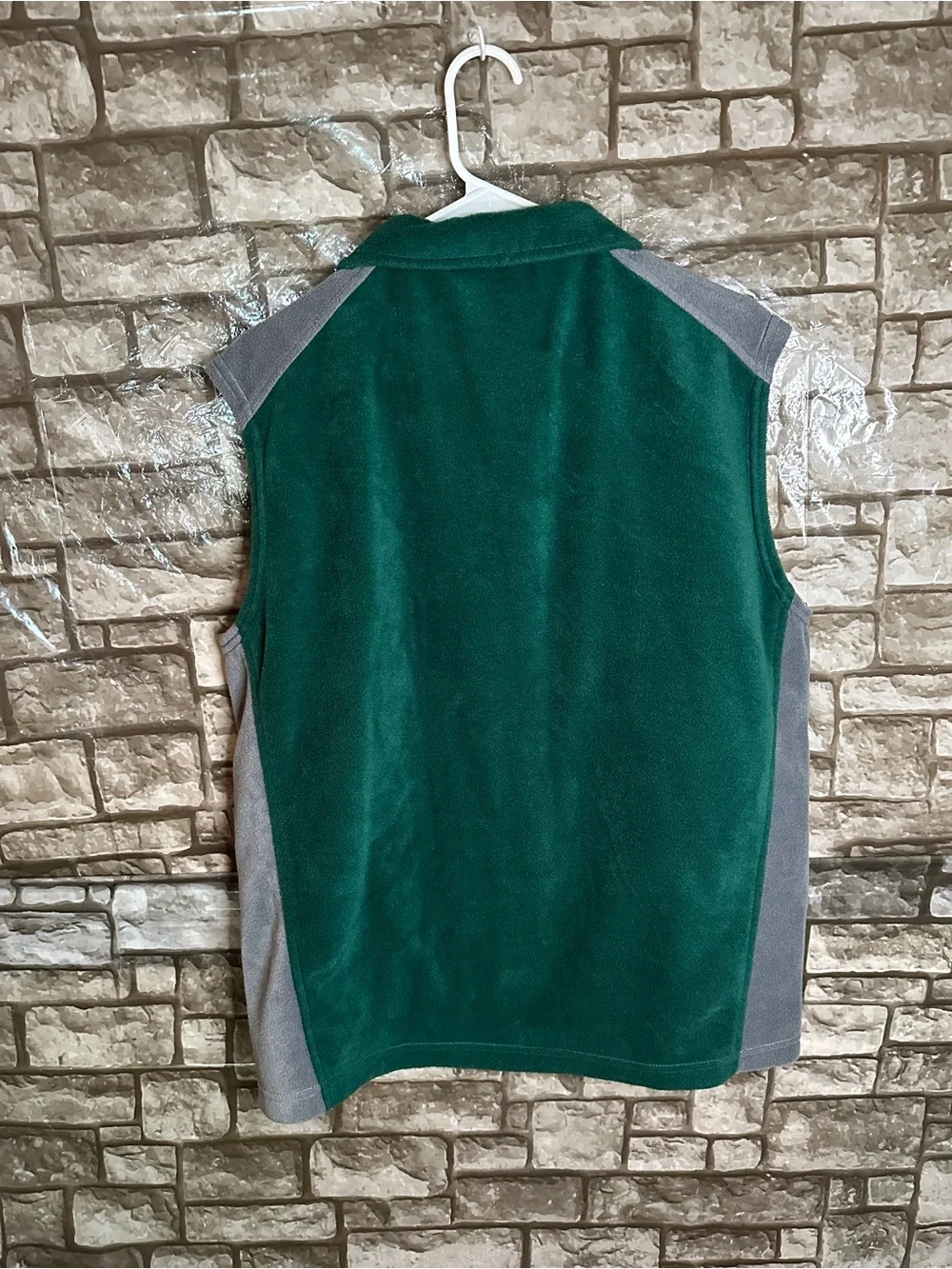 Columbia Forest Green and Gray Fleece Vest Size Large