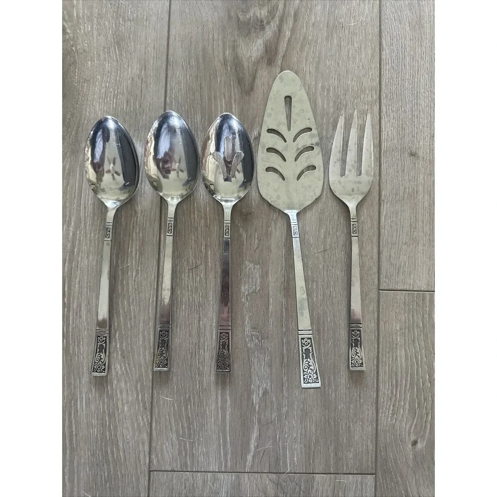 5‎ PCs ECKO Eterna SANTA CLARA Stainless Steel Flatware Silverware Serving Set