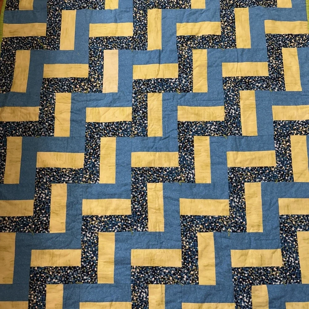 Reversible Rail Fence/Split Rail Fence Pattern & A Cross Pattern Quilt-42