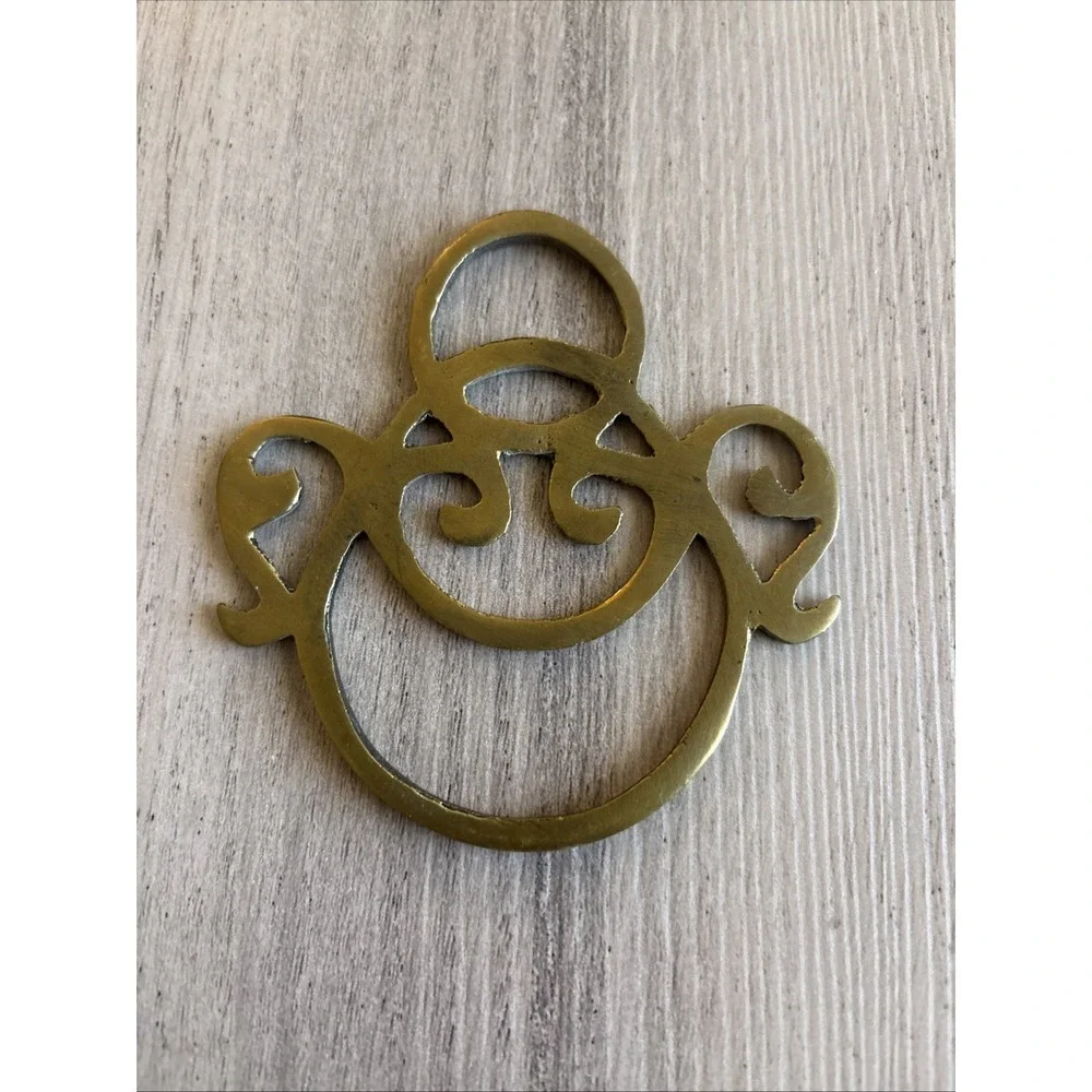 Vintage Brass Trivet Hot‎ Plate 3.5