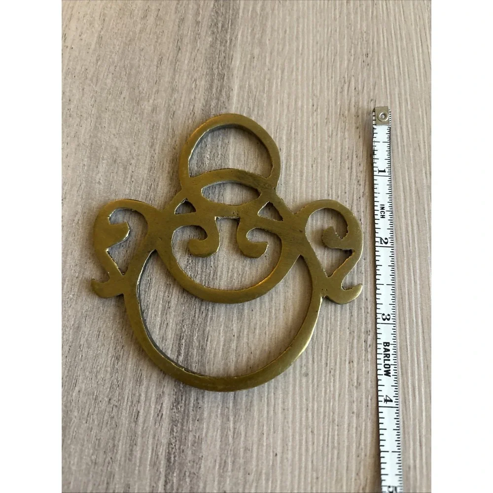 Vintage Brass Trivet Hot‎ Plate 3.5