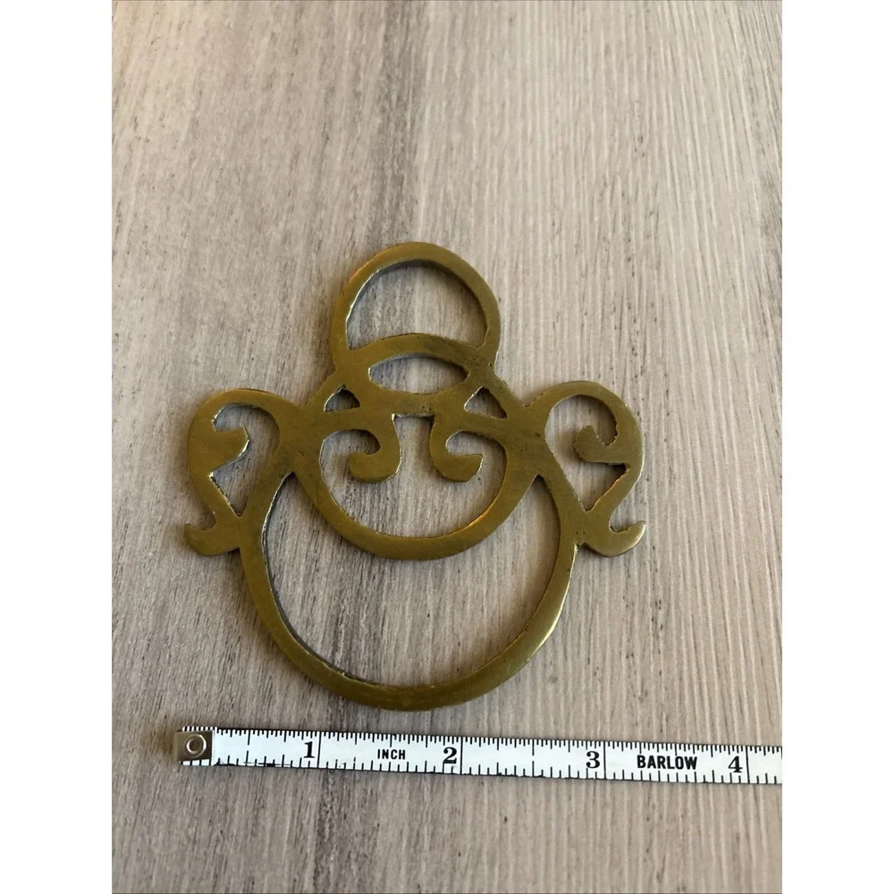 Vintage Brass Trivet Hot‎ Plate 3.5