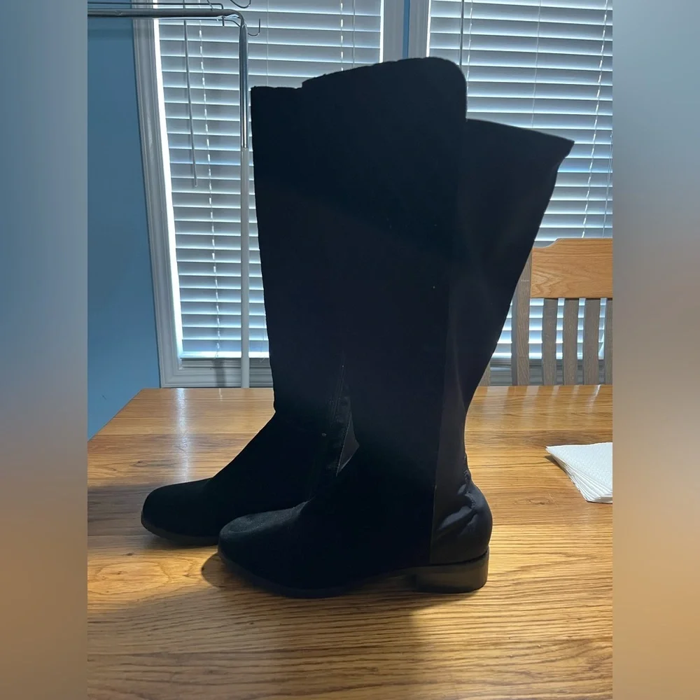 Lane Bryant Lina Suede Stretch Riding Boots | Black | Women’s 9W