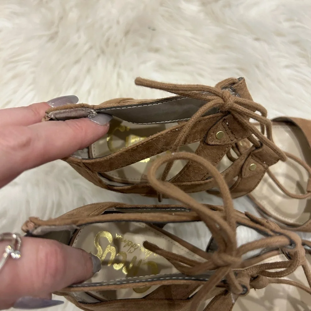 Circus by Sam Edelman tan suede ankle heels size 8
