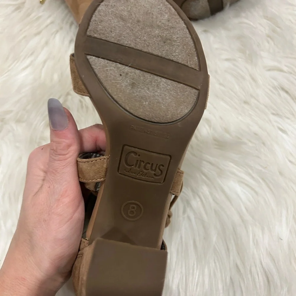 Circus by Sam Edelman tan suede ankle heels size 8