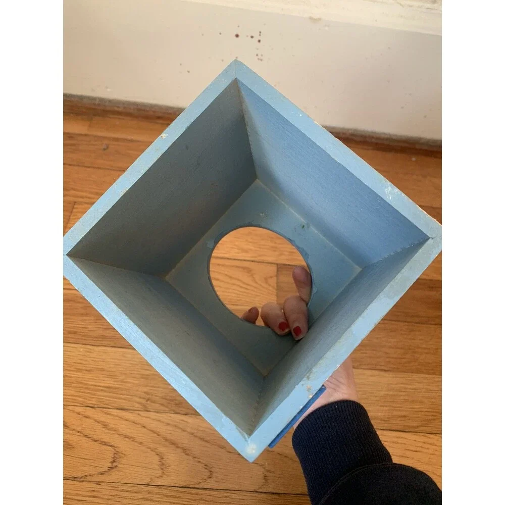 Wooden 3D Tissue Box Ocean Beach Theme Dog Lighthouse 5.5” Cute