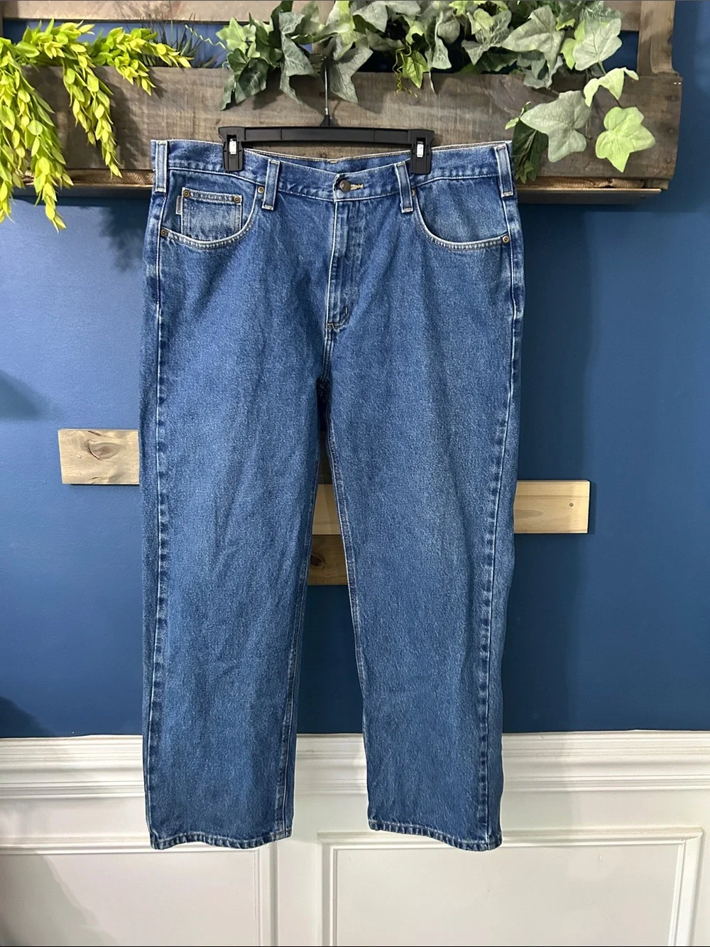 Carhartt Men's Straight Leg Denim Jeans - Blue 40 x 30 EUC