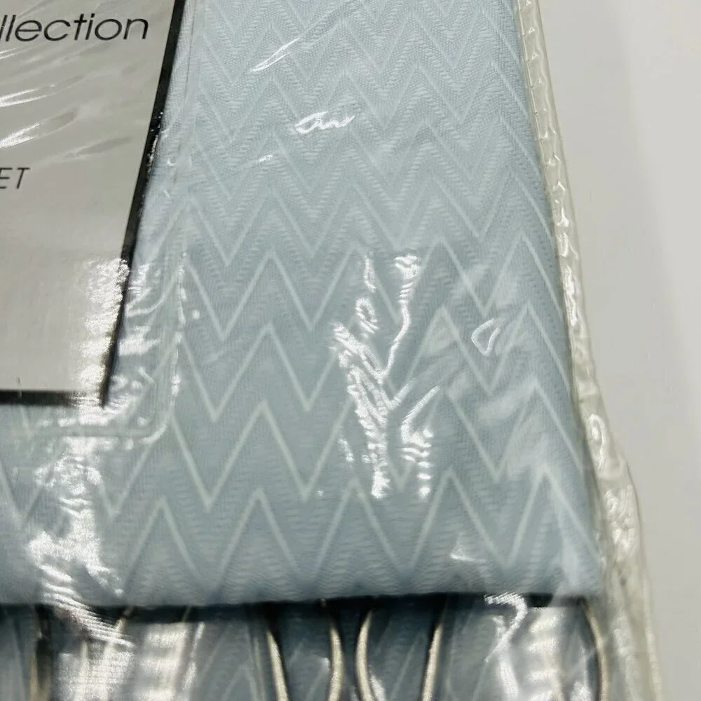 Hamilton Collection 3 Piece Bath Set Textured Shower Curtain, Liner & 12 Hooks