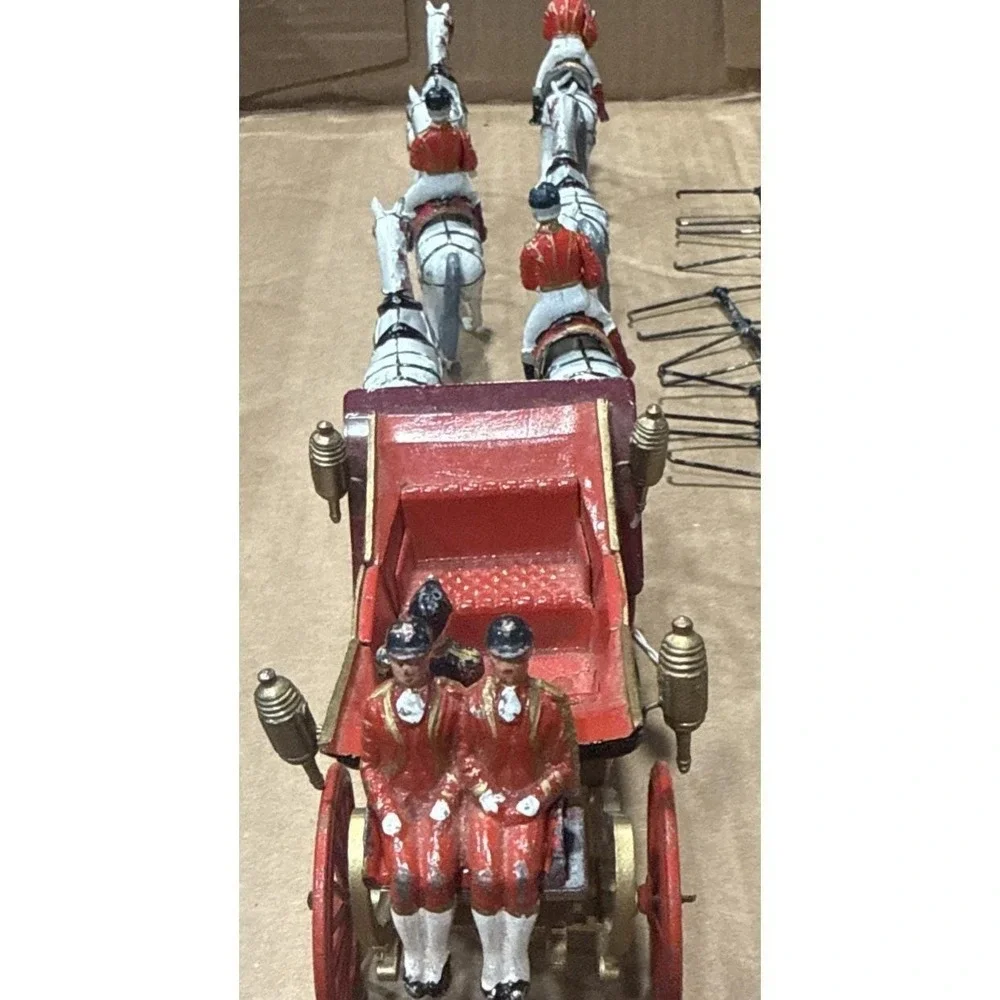 Vintage Britains Coronation Horse Drawn Coach Toy Soldiers Cast Metal Horses