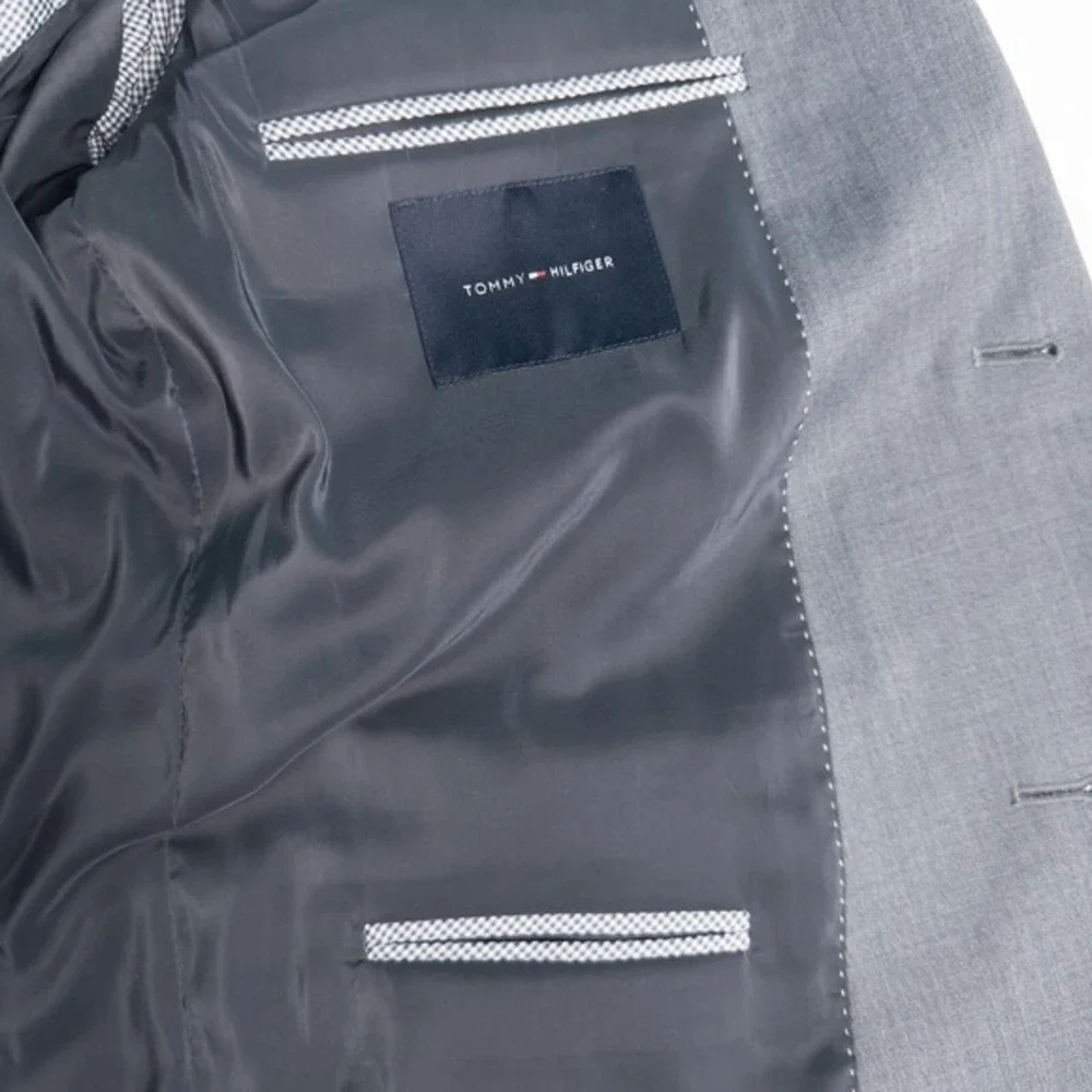 Tommy Hilfiger Wool Blend Blazer Mens 44R Gray Two Button Single‎ Breasted