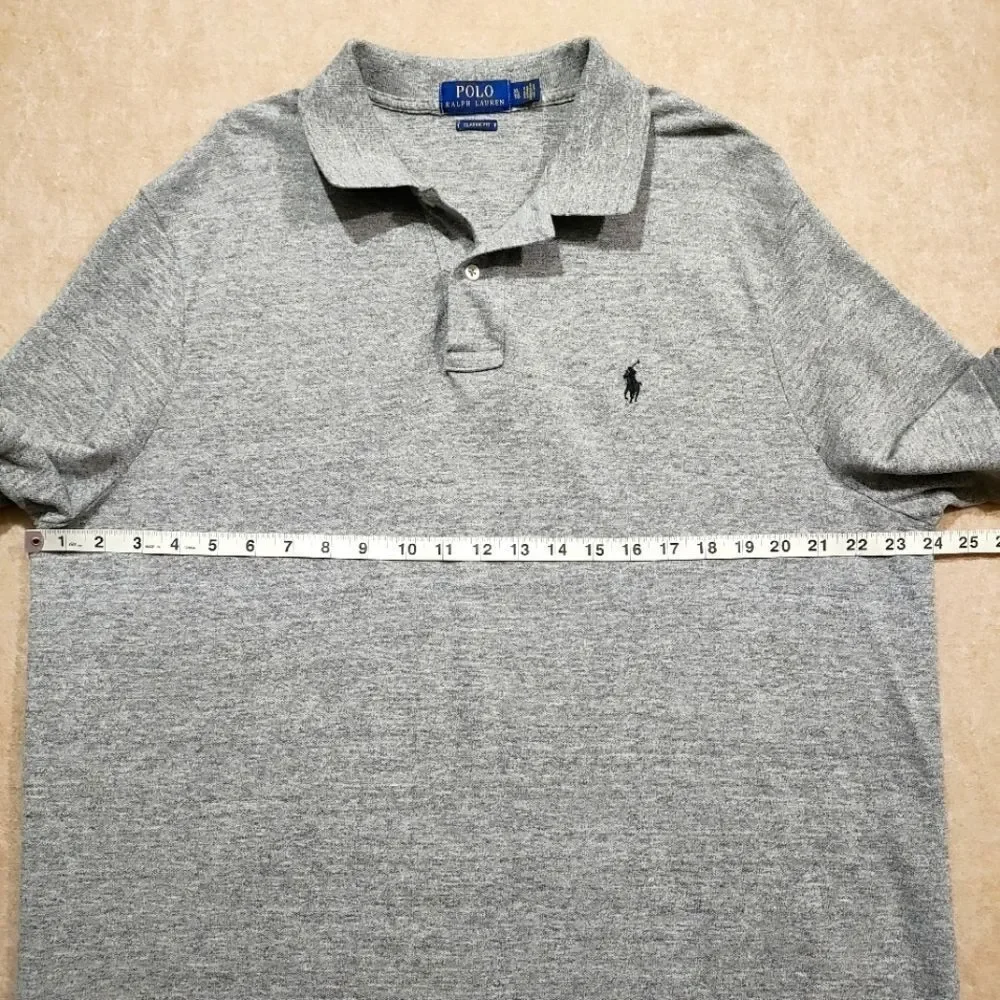 Polo by Ralph Lauren Gray Short Sleeve Polo Men's Shirt. #C