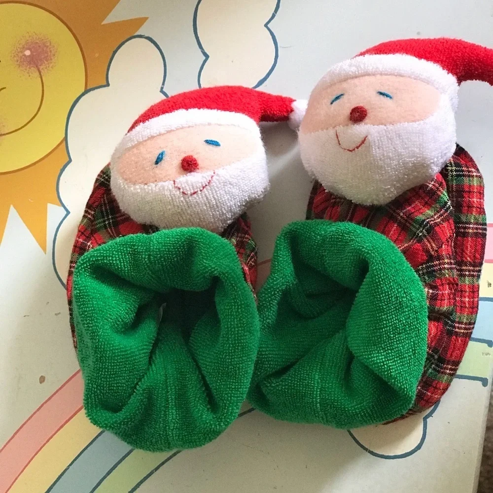 Rare Vintage 1970’s Baby Santa Slippers