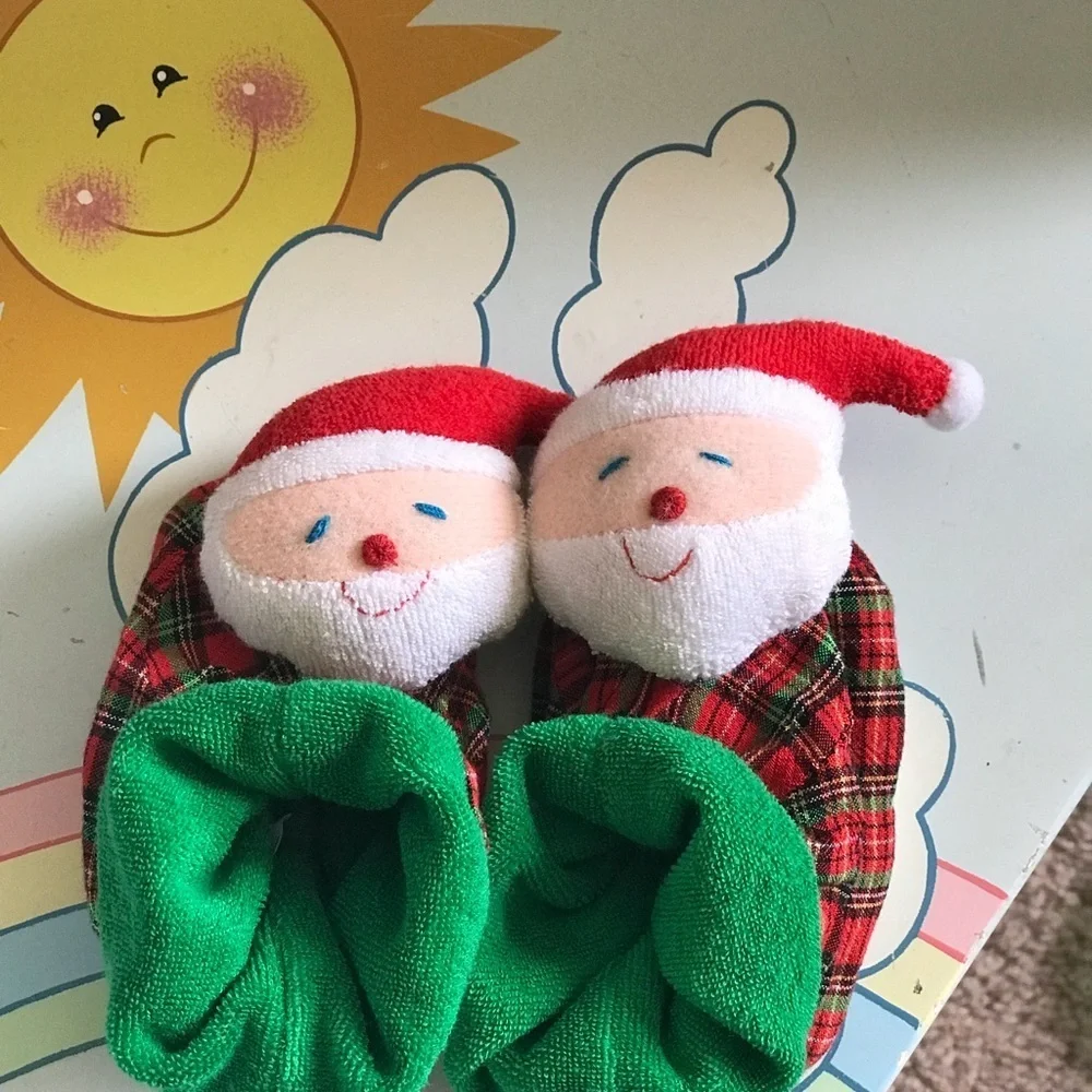 Rare Vintage 1970’s Baby Santa Slippers