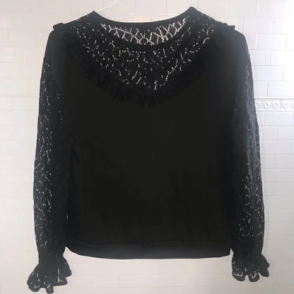 Anthropologie RO & DE lace black blouse