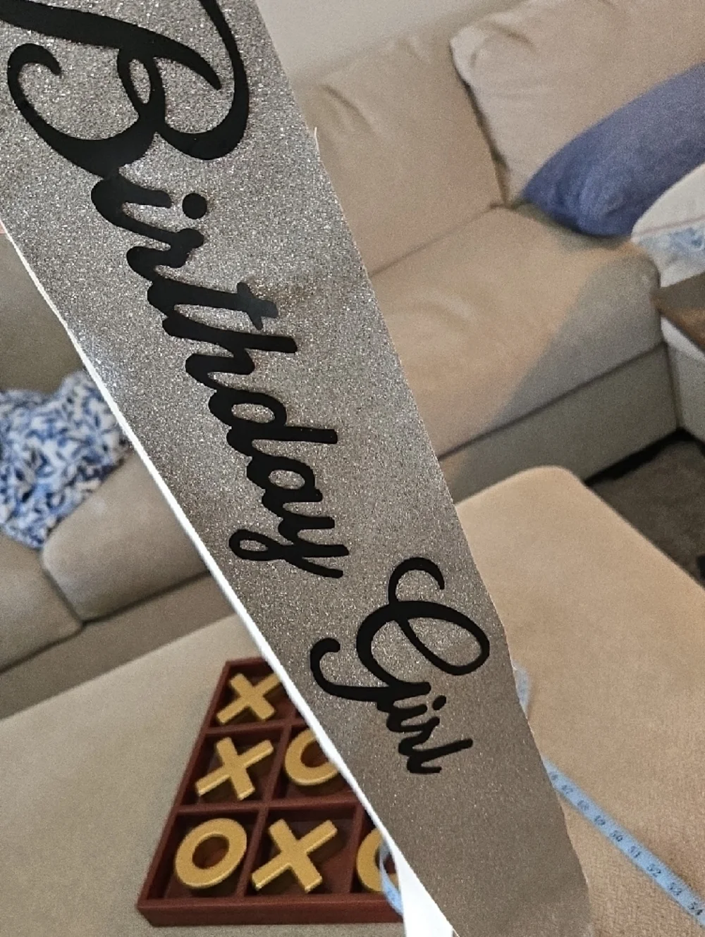 Birthday Girl Glitter Sash - White