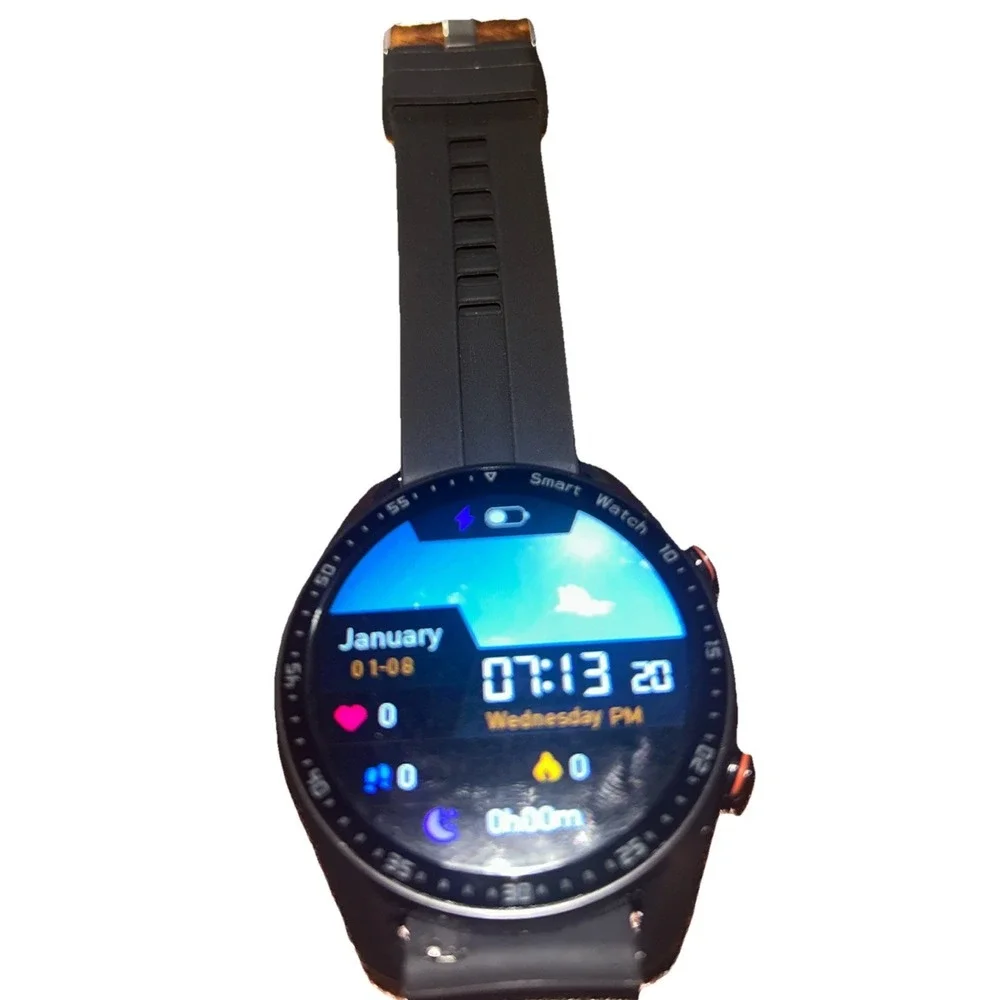 HW20 Men's Smart Watch with Leather Strap - For Daily Wear & Work