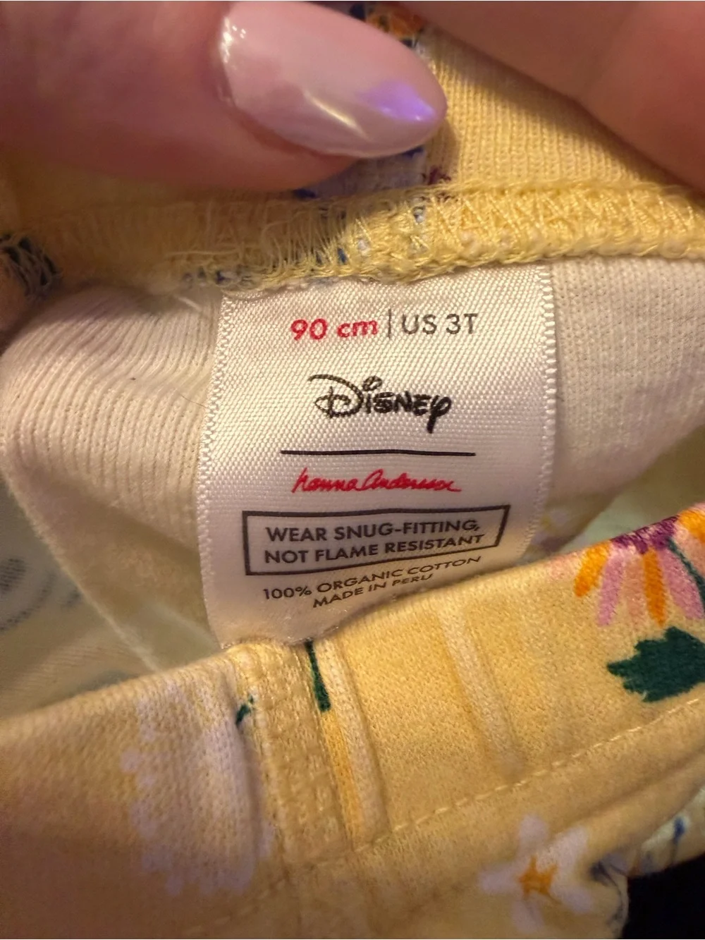 Hanna Andersson x Disney yellow olaf pajama set size 3t