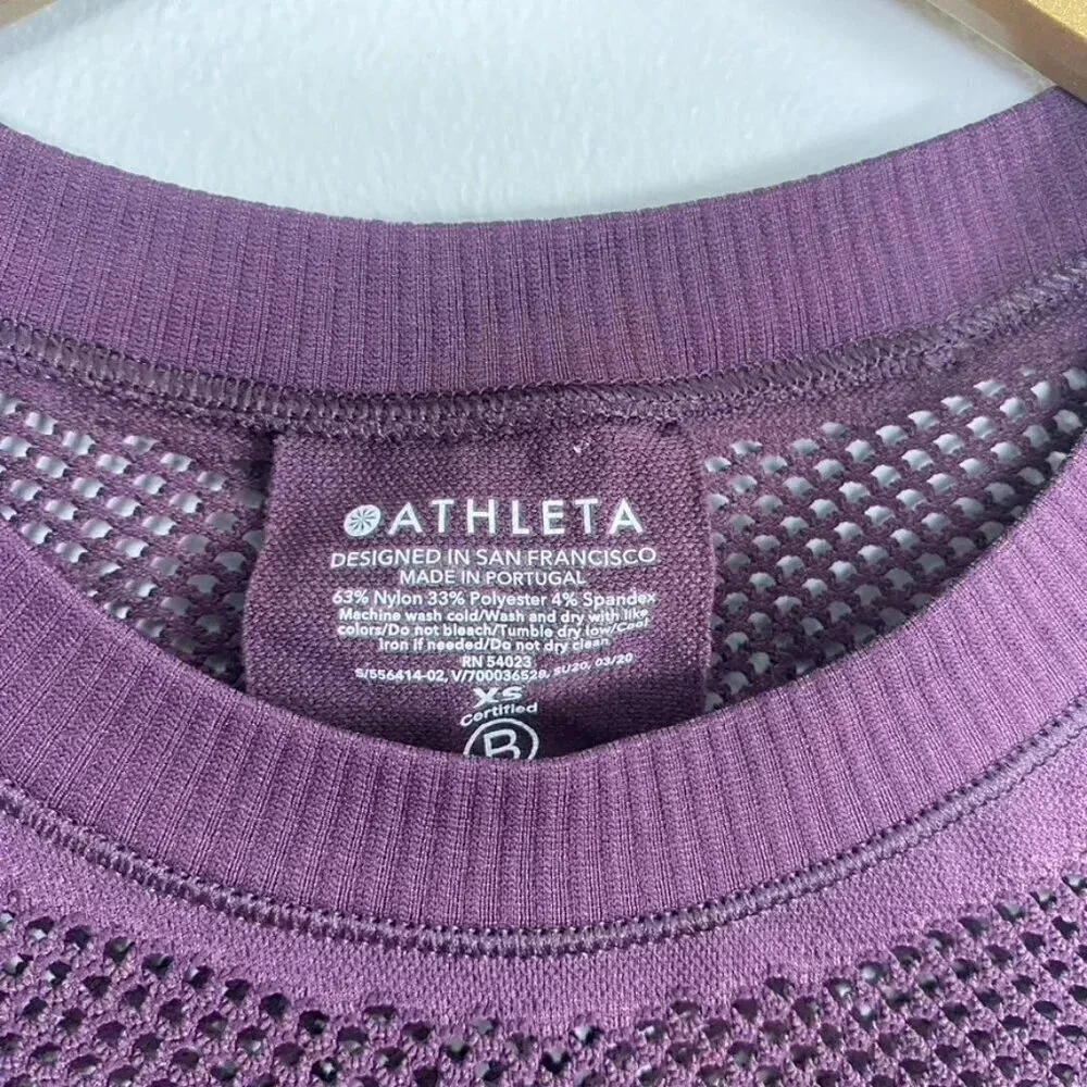 Athleta Purple Seamless Mesh Oxygen Tank Top