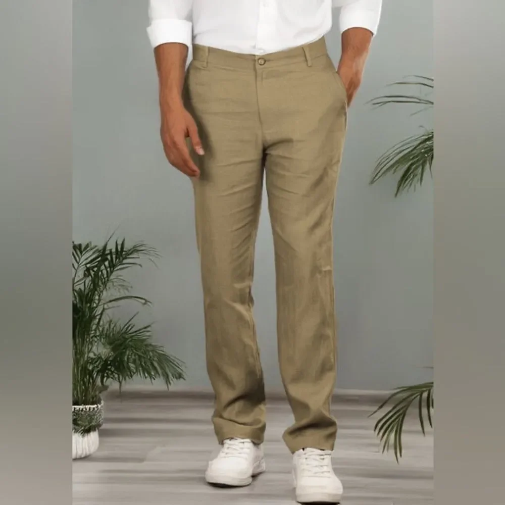 🔥Ike Behar Khaki Chinos for Men linen sz XXL New