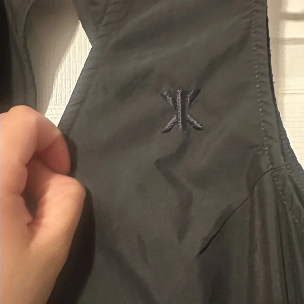 Onepiece sleeveless open back charcoal gray‎ jumpsuit size small