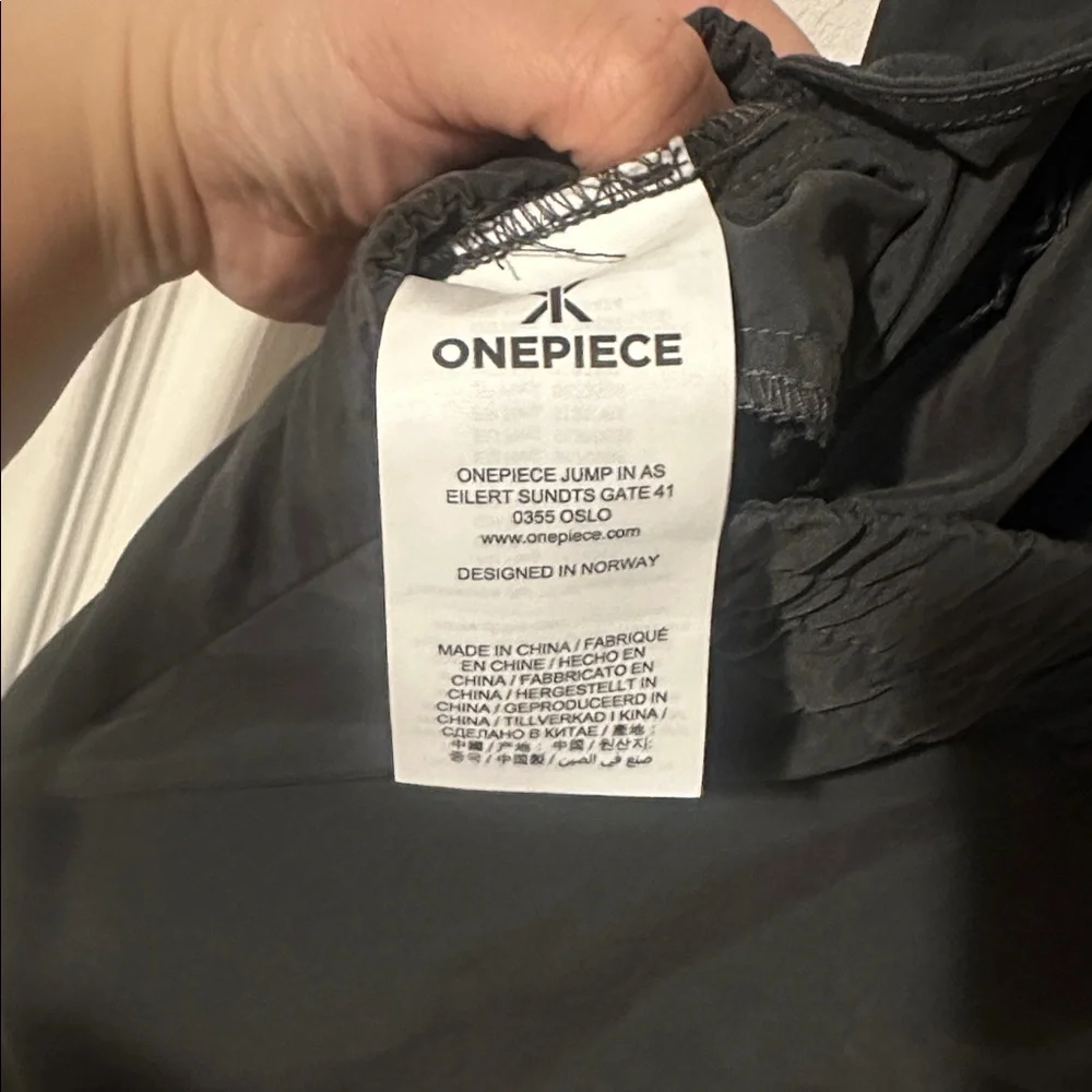 Onepiece sleeveless open back charcoal gray‎ jumpsuit size small