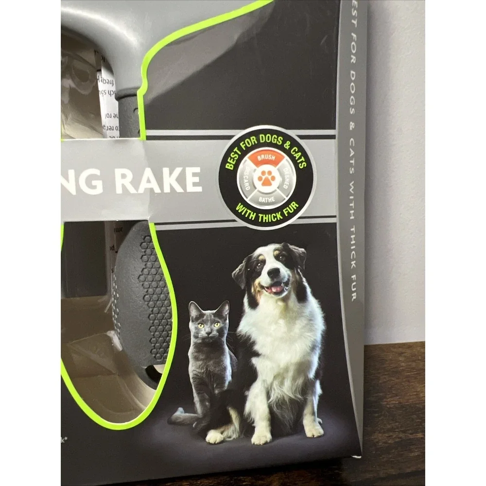 FURminator Daily‎ Grooming Rake w/Rotating Teeth Dogs & Cats w/Thick Fur, NEW