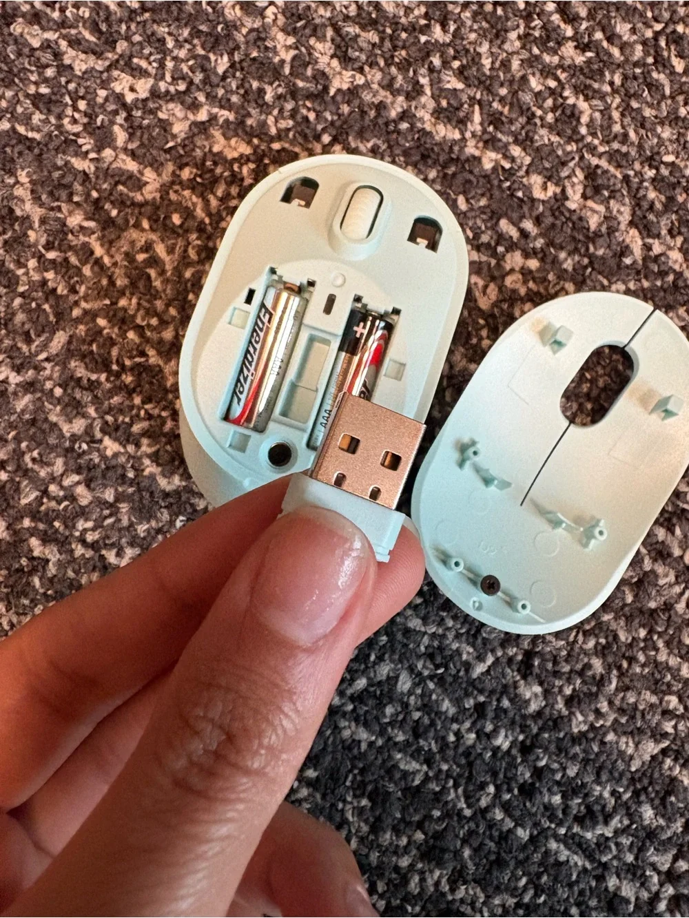 On Running White Wireless Mouse - On