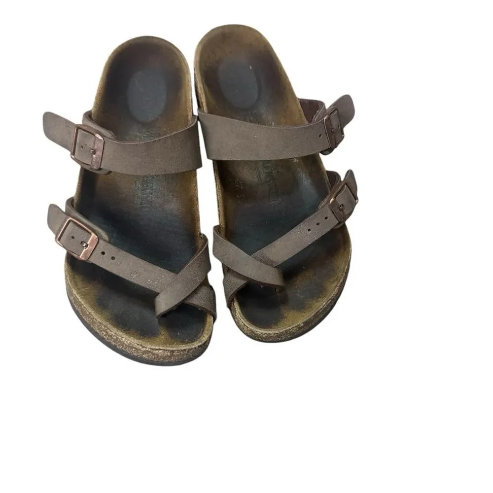 Birkenstock Taupe Brown Leather Sandal Flip Flops