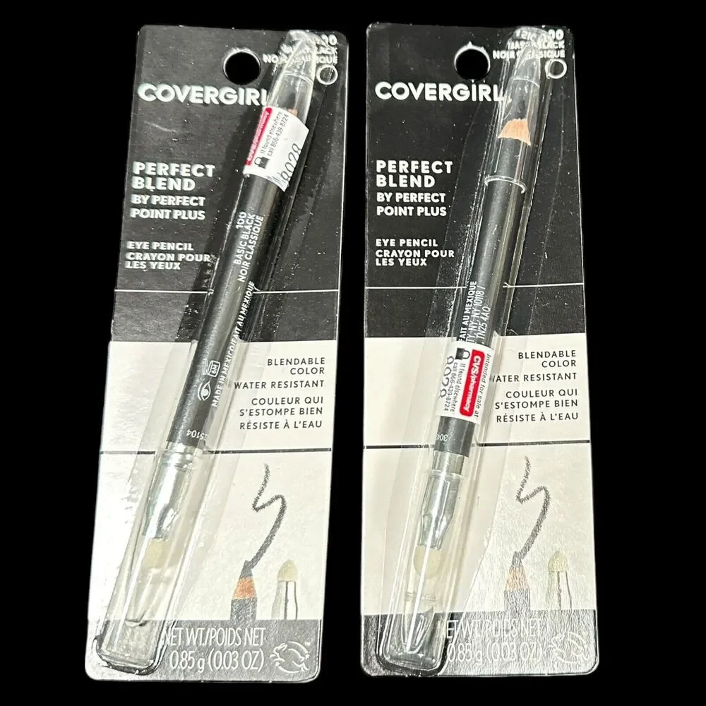 Lot of 2 Covergirl Perfect‎ Blend Eye Pencil 100 Basic Black