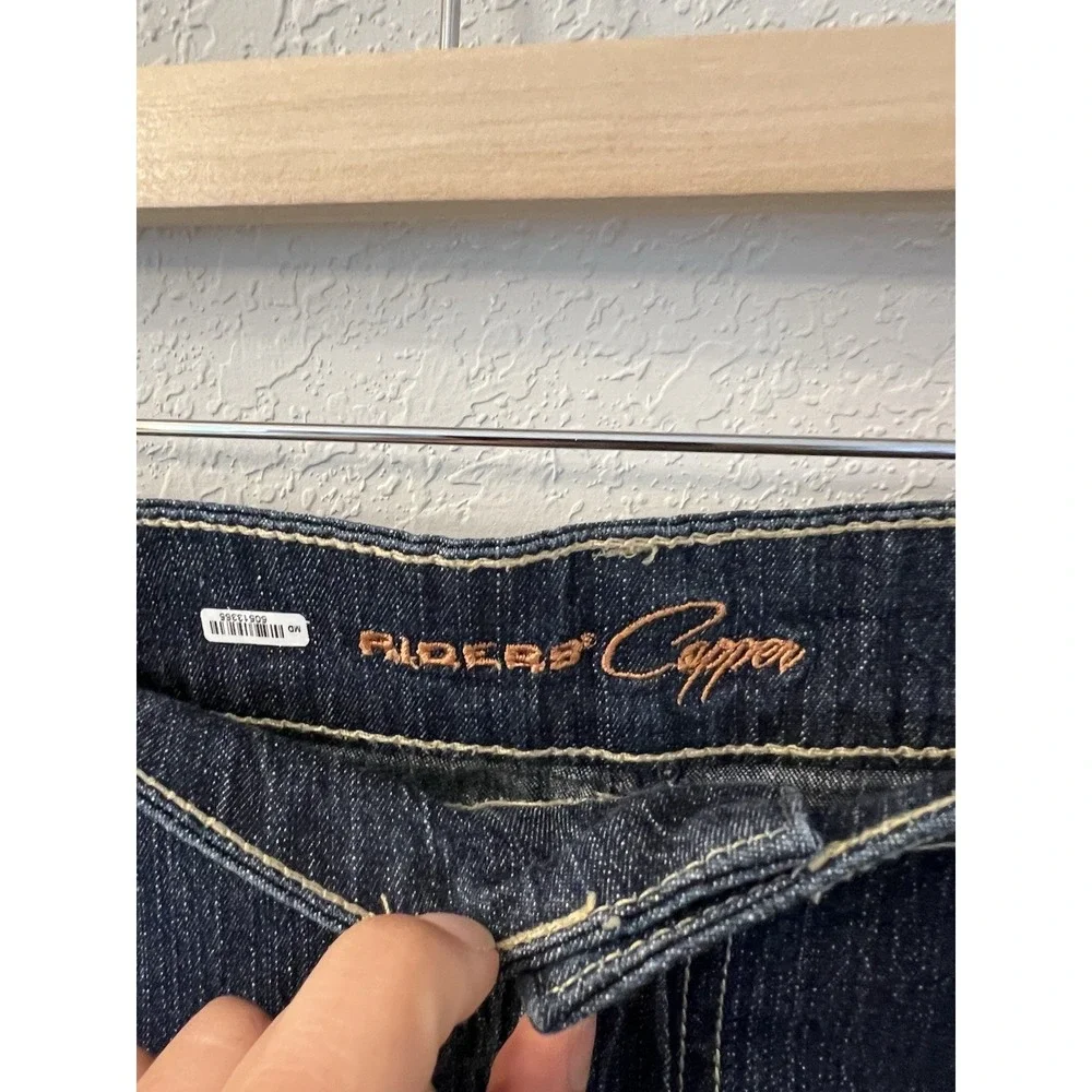 Riders Copper Women 15M Blue Jean Long Dark Wash Flared Panel