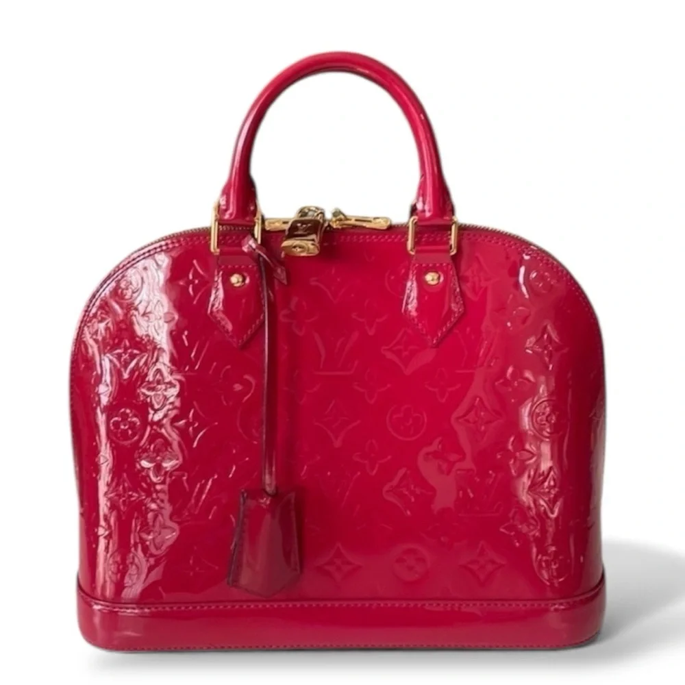 Louis Vuitton Pink Rose Indian Leather Monogram Vernis Alma Bag New Condition