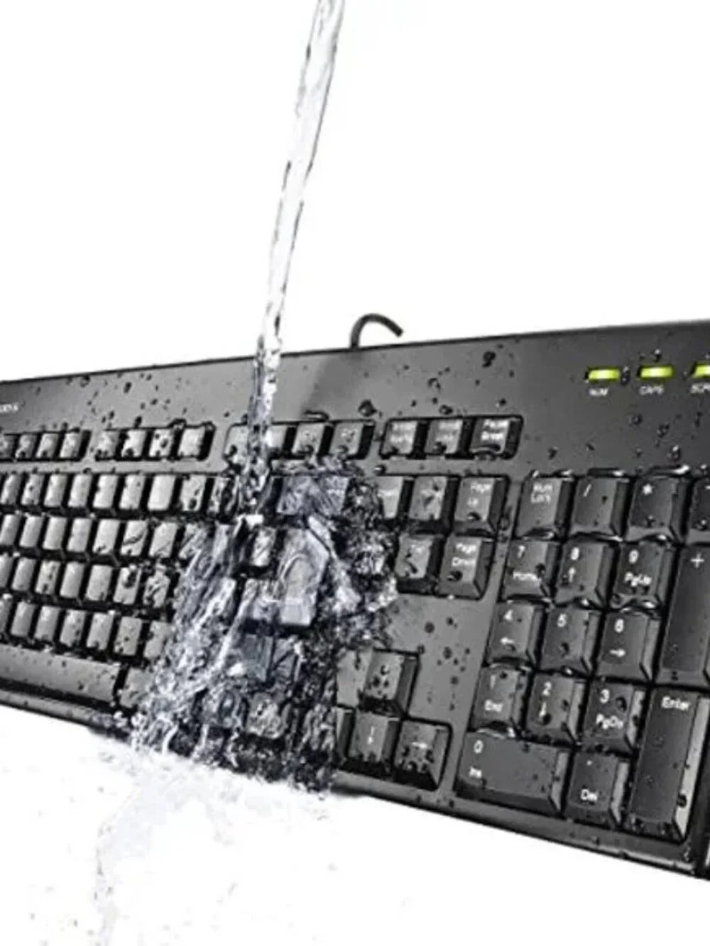 I-Rocks IRK32W-BK Black Washable Durable Ergonomic Keyboard