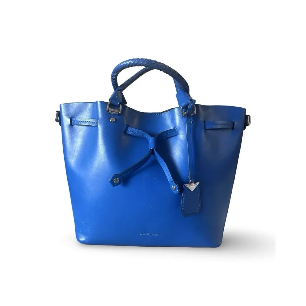 Michael Kors Rare Blakely Grecian Blue Leather suede Bucket Bag