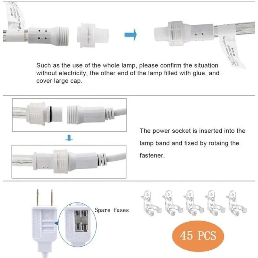 150Ft LED Rope Lights Outdoor, 1080 LED Connectable and Flexible Tube Lights wit