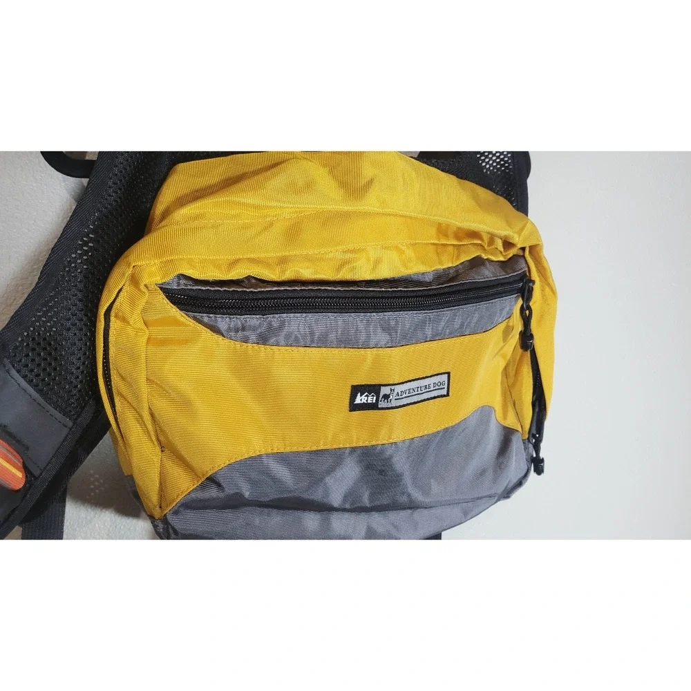 REI Adventure Dog Backpack Harness‎ Yellow Gray Pack Size Large L