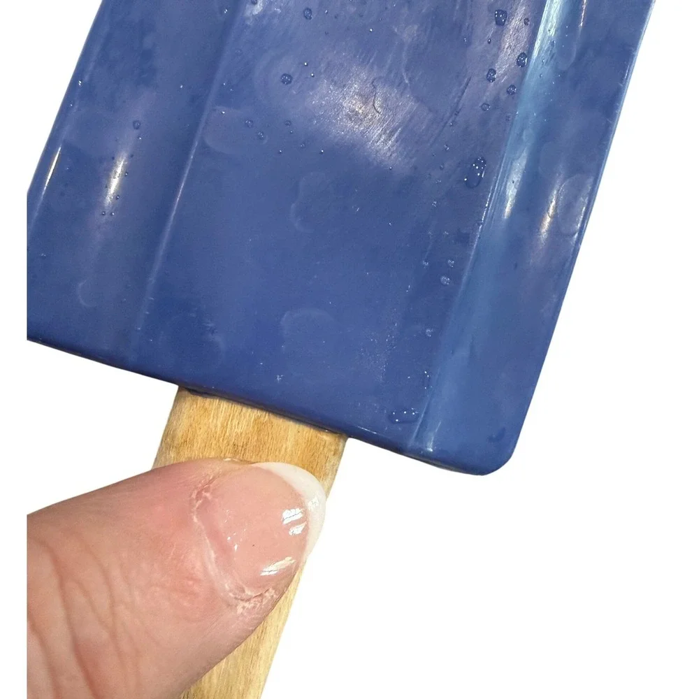 Le Creuset Blue Silicone Spatulas with Wood Handles Set of 2 Kitchen Tools