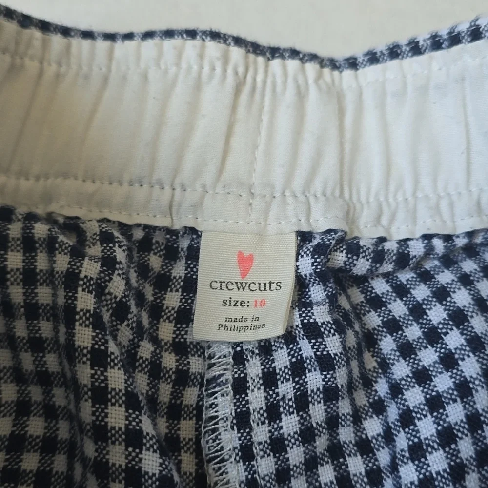 Crewcuts Girl's Checkered Shorts 100% Linen size 10