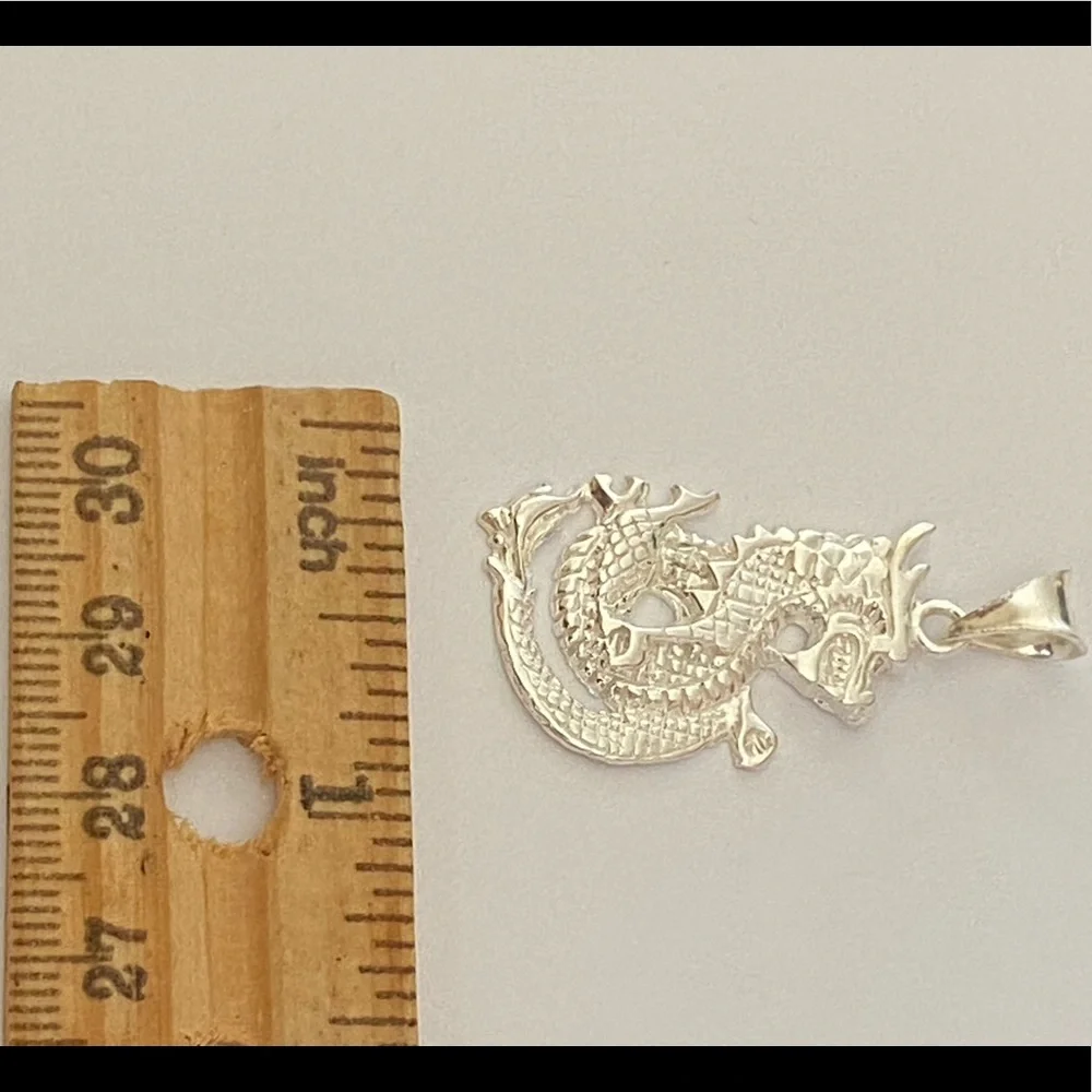 Unisex dragon pendant 925 silver