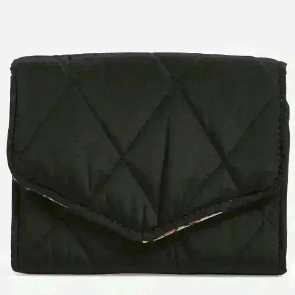 Vera Bradley Ultralight RFID Mini Tri-Fold Wallet in Black NWT