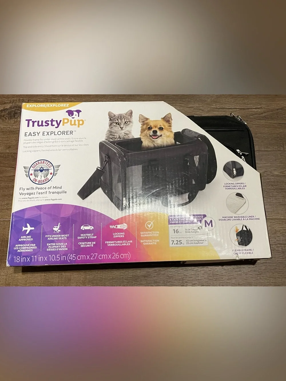 TrustyPup Easy Explorer Pet Carrier - Black Up To 16 Pounds NWT