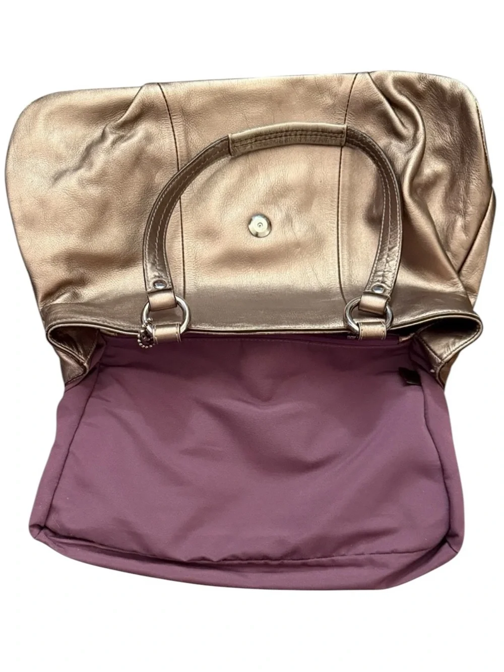 Coach Soho Buckle Hobo Bronze Metallic Leather Shoulder Bag F18751 Y2K