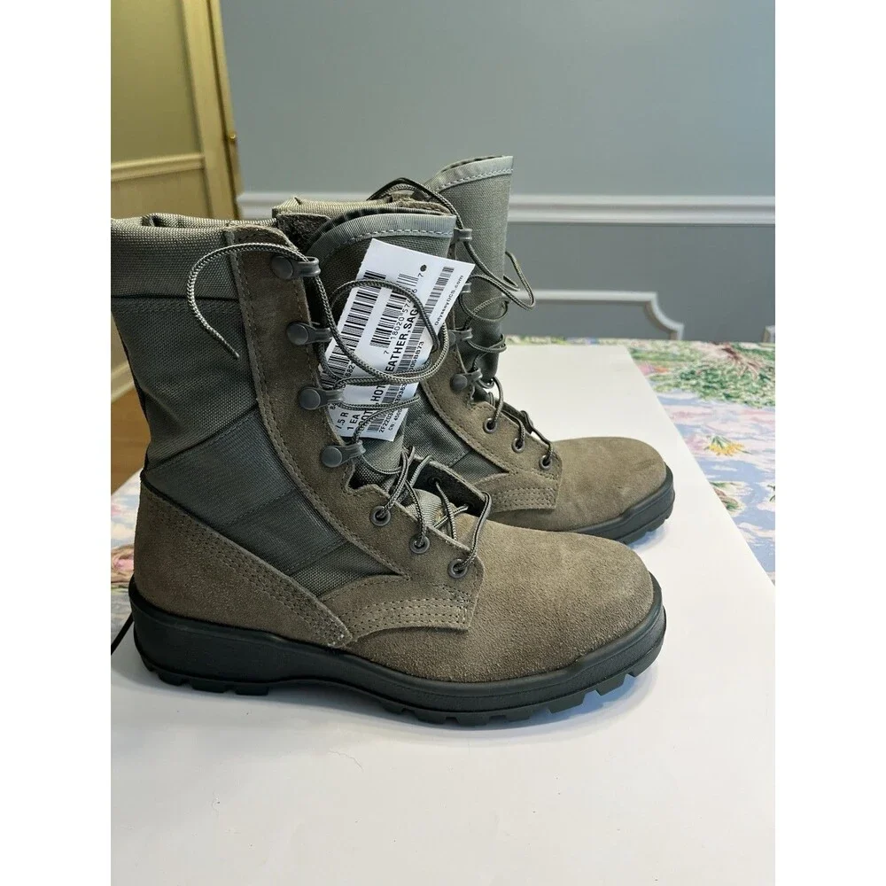 Thorogood Air Force Hot Weather Steel Toe Boots Sage Green Sz 7 1/2R